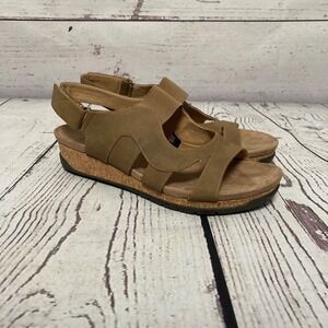 Adrienne Vittadini Sandals Womens Size 11M Taupe Brown‎ Teshi Wedge Comfort